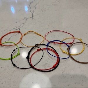 10 Adjustable Waxed Cord Bracelets | Minimalist Stack | Unisex